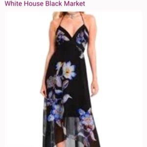 White House Black Market - Blue/Yellow/Black Flower dress -size 4